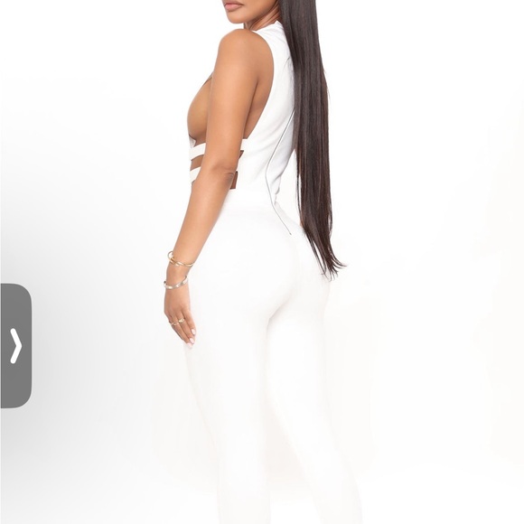 Fashion Nova White Cut-Out Jumpsuit - Picture 2 of 6